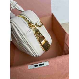 Miu Miu Arcadie Small Bag in White Matelasse Leather