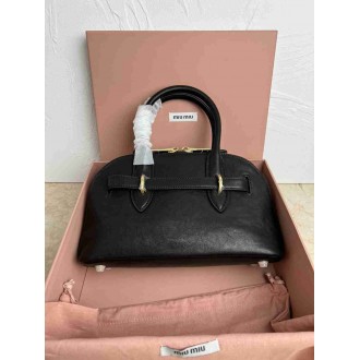 Miu Miu Aventure Small Top-handle Bag in Black Nappa Leather