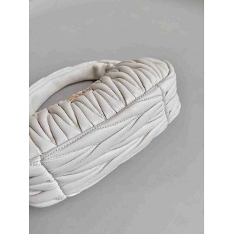 Miu Miu Wander Hobo Bag in White Matelasse Leather