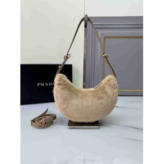 Prada Arque Small Shoulder Bag in Shearling