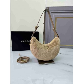 Prada Arque Small Shoulder Bag in Shearling