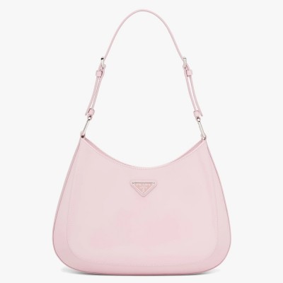 Prada Cleo Shoulder Large Bag In Pink Brushed Leather