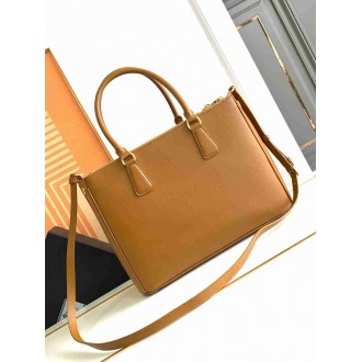 Prada Galleria Large Bag In Brown Saffiano Leather