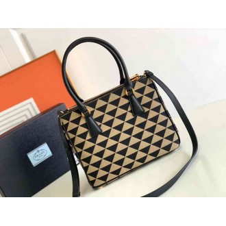 Prada Galleria Small Bag In Jacquard Fabric