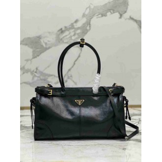 Prada Large Tote Bag in Black Soft Leather