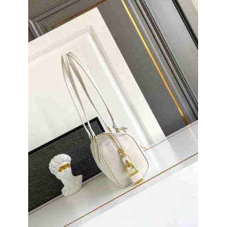 Prada Medium Top-handle Bag in White Leather with Padlock