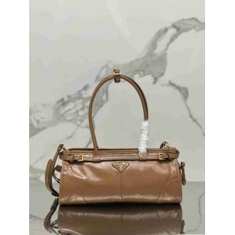 Prada Medium Tote Bag in Brown Soft Leather