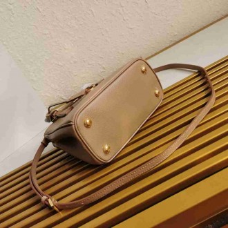 Prada Mini Galleria Bag In Beige Saffiano Leather