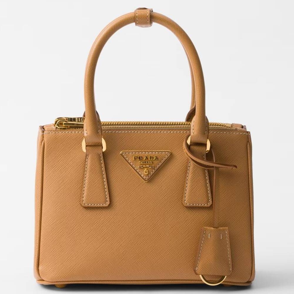 Prada Mini Galleria Bag in Brown Saffiano Leather