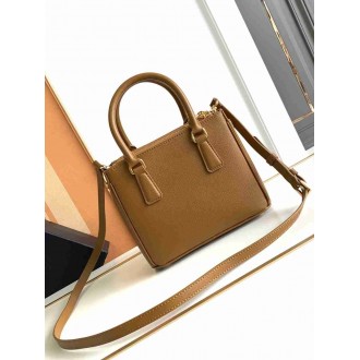 Prada Mini Galleria Bag in Brown Saffiano Leather