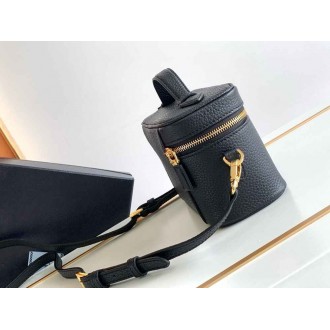 Prada Mini Vanity Bag in Black Grained Leather