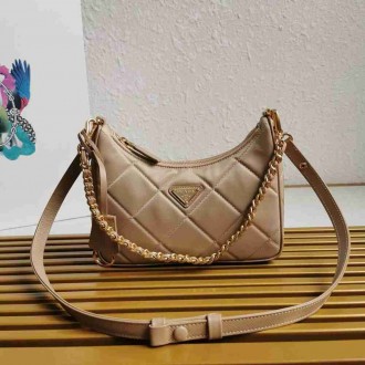 Prada Re-Edition 1995 Chaine Mini Bag in Beige Re-Nylon