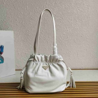 Prada Shoulder Bag in White Nappa Leather