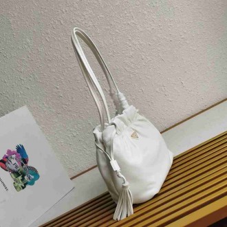 Prada Shoulder Bag in White Nappa Leather