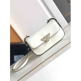 Prada Shoulder Bag in White Smooth Calfskin