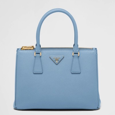 Prada Small Galleria Bag In Celeste Saffiano Leather
