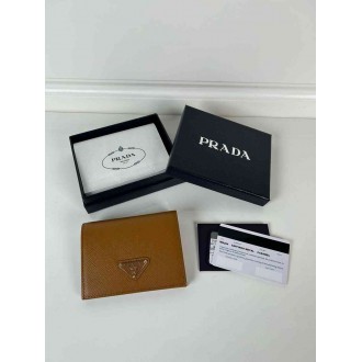 Prada Small Wallet in Brown Saffiano Leather