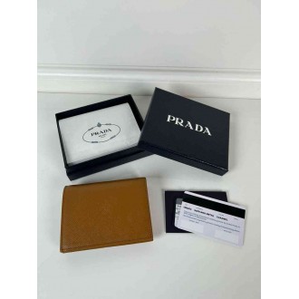 Prada Small Wallet in Brown Saffiano Leather