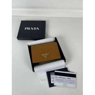 Prada Small Wallet in Caramel Saffiano Calfskin