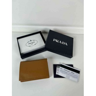 Prada Small Wallet in Caramel Saffiano Calfskin