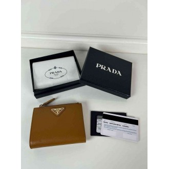 Prada Small Wallet in Caramel Saffiano Leather
