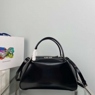 Prada Supernova Medium Handbag In Black Brushed Leather