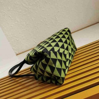 Prada Supernova Small Shoulder Bag In Black Green Fabric