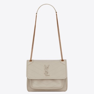 Saint Laurent Baby Niki Bag In White Lambskin