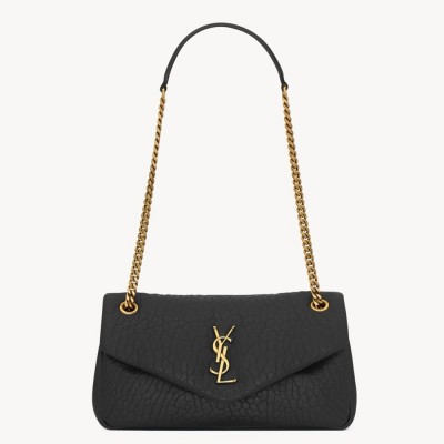 Saint Laurent Calypso Small Bag In Black Grained Lambskin