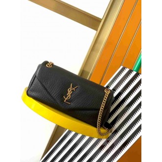Saint Laurent Calypso Small Bag In Black Grained Lambskin