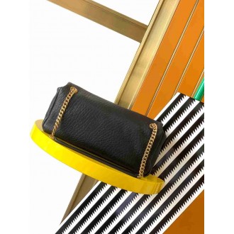 Saint Laurent Calypso Small Bag In Black Grained Lambskin