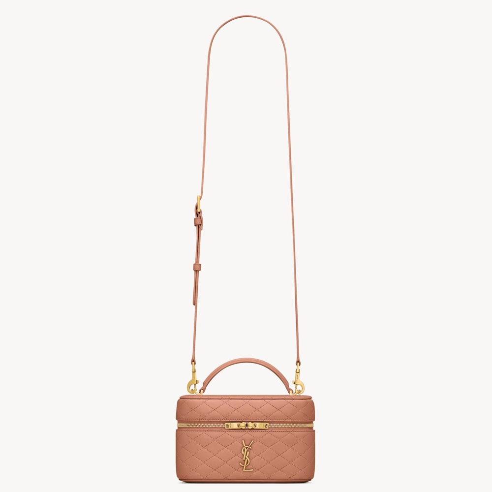 Saint Laurent Gaby Mini Vanity Bag in Barely Pink Lambskin