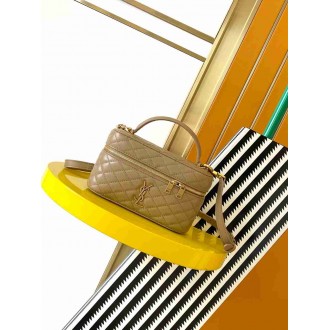 Saint Laurent Gaby Mini Vanity Bag in Beige Lambskin