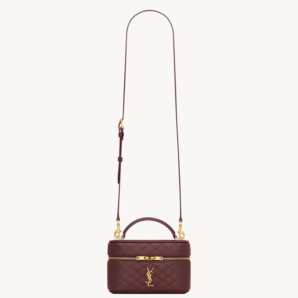 Saint Laurent Gaby Mini Vanity Bag in Bordeaux Lambskin