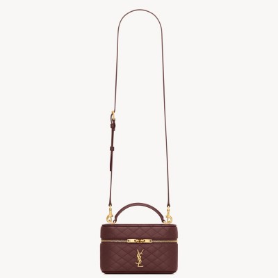 Saint Laurent Gaby Mini Vanity Bag in Bordeaux Lambskin