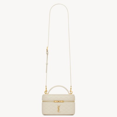 Saint Laurent Gaby Mini Vanity Bag in White Lambskin