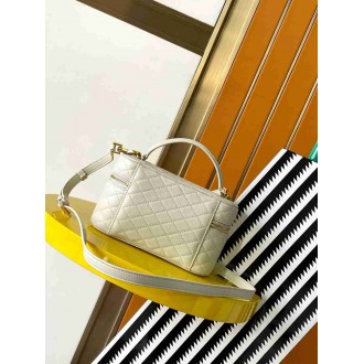 Saint Laurent Gaby Mini Vanity Bag in White Lambskin