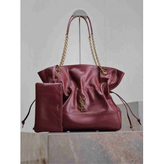 Saint Laurent Jamie 4.3 Large Pochon in Bordeaux Lambskin