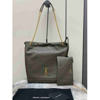 Saint Laurent Jamie 4.3 Pochon Bag in Khaki Green Lambskin