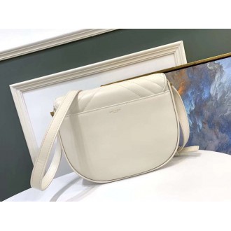Saint Laurent Joan Satchel In White Y Quilted Leather