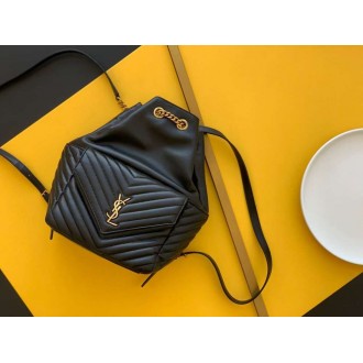 Saint Laurent Joe Backpack In Black Lambskin