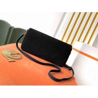 Saint Laurent Kate 99 Shoulder Bag In Black Suede
