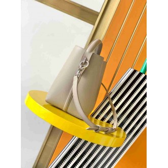 Saint Laurent Le 37 Small Bucket Bag in Beige Leather