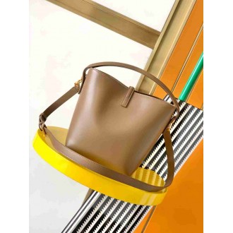 Saint Laurent Le 37 Small Bucket Bag in Caramel Leather