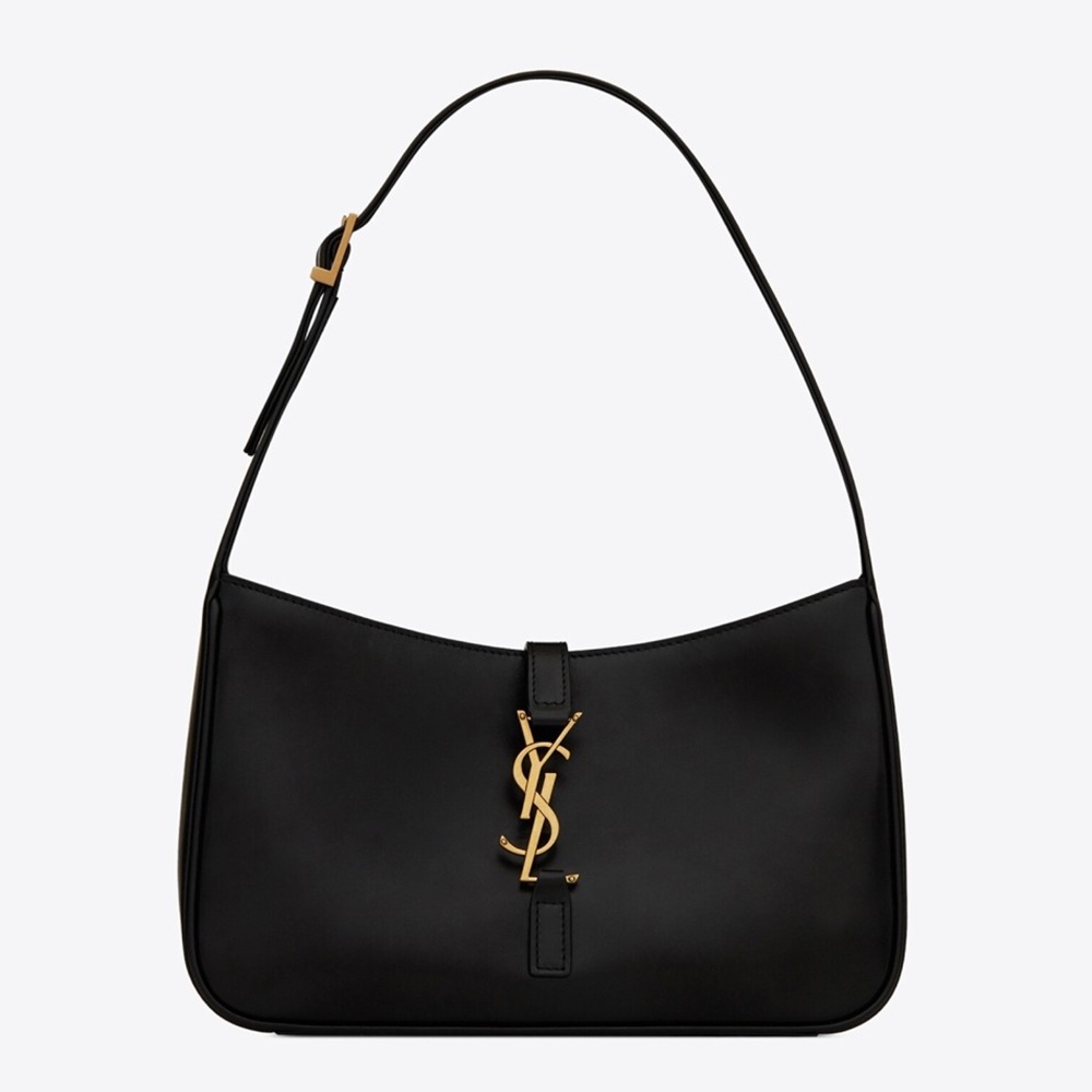 Saint Laurent Le 5 a 7 Hobo Bag In Black Leather