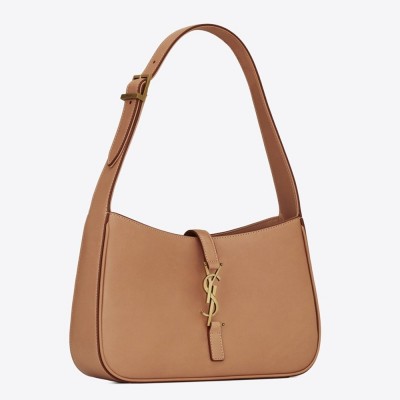 Saint Laurent Le 5 a 7 Hobo Bag In Brown Leather