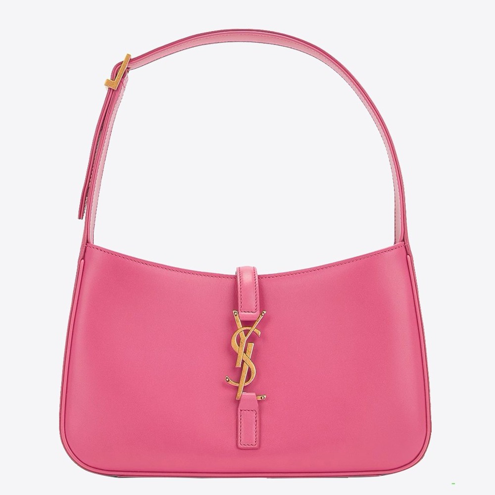 Saint Laurent Le 5 a 7 Hobo Bag in Pink Smooth Leather
