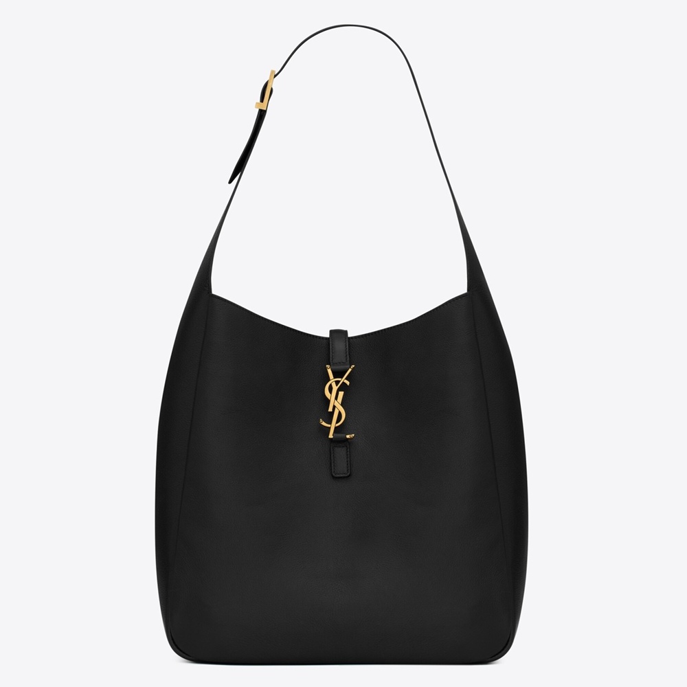 Saint Laurent Le 5 a 7 Soft Large Shoulder Bag in Black Leather