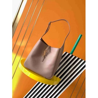 Saint Laurent Le 5 a 7 Soft Small Shoulder Bag in Beige Leather