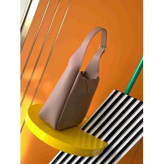 Saint Laurent Le 5 a 7 Soft Small Shoulder Bag in Beige Leather